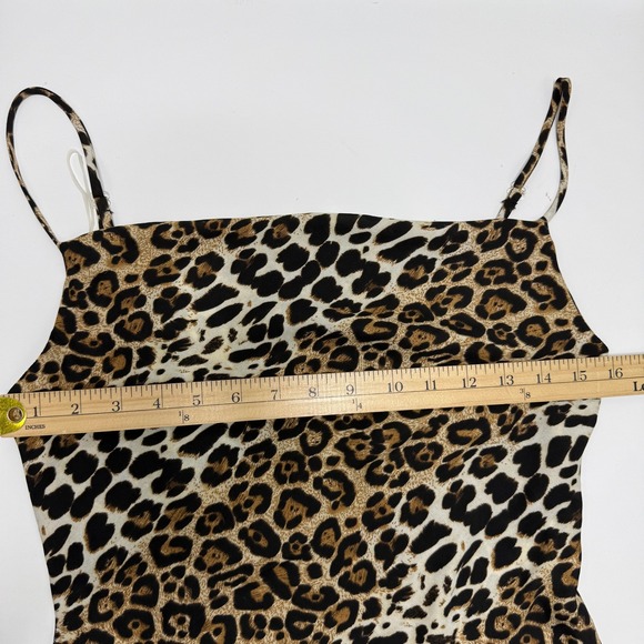 Speechless Leopard Print Mini Slip Dress Small Y2K 90s Spaghetti Strap Cowl Neck - Picture 8 of 9